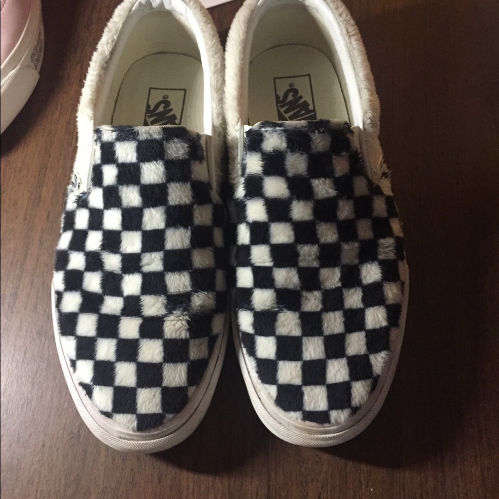 Vans Sherpa Fur checkered board